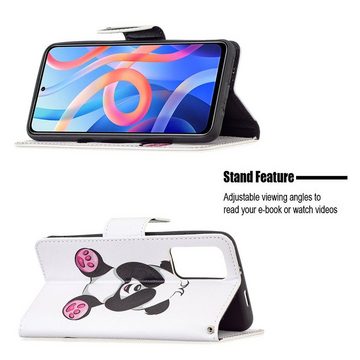 Wigento Handyhülle Für Xiaomi Poco M4 Pro 5G Kunstleder Handy Tasche Book Motiv 5 Schutz Hülle Case Cover Etui Neu