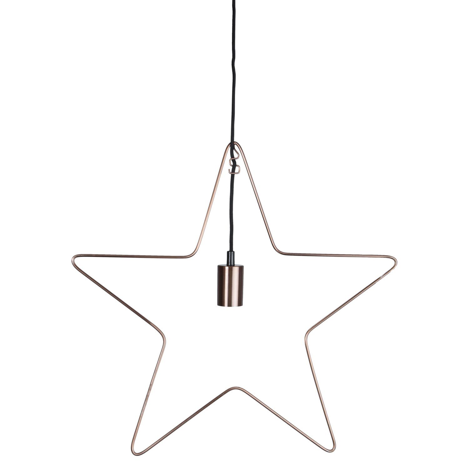 LED Dekoleuchte Lampenhalterung Stern 50cm STAR TRADING Hängestern kupfer 5-zackig E27 Stern
