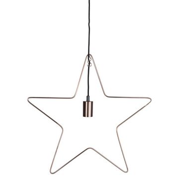 STAR TRADING LED Stern Hängestern Lampenhalterung Stern Dekoleuchte 5-zackig E27 50cm kupfer