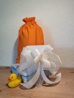 Organzabeutel24 Aufbewahrungstasche 3 Baumwollsäckchen, Stoffbeutel, Geschenkbeutel - orange -, 100% Baumwolle für Adventskalender