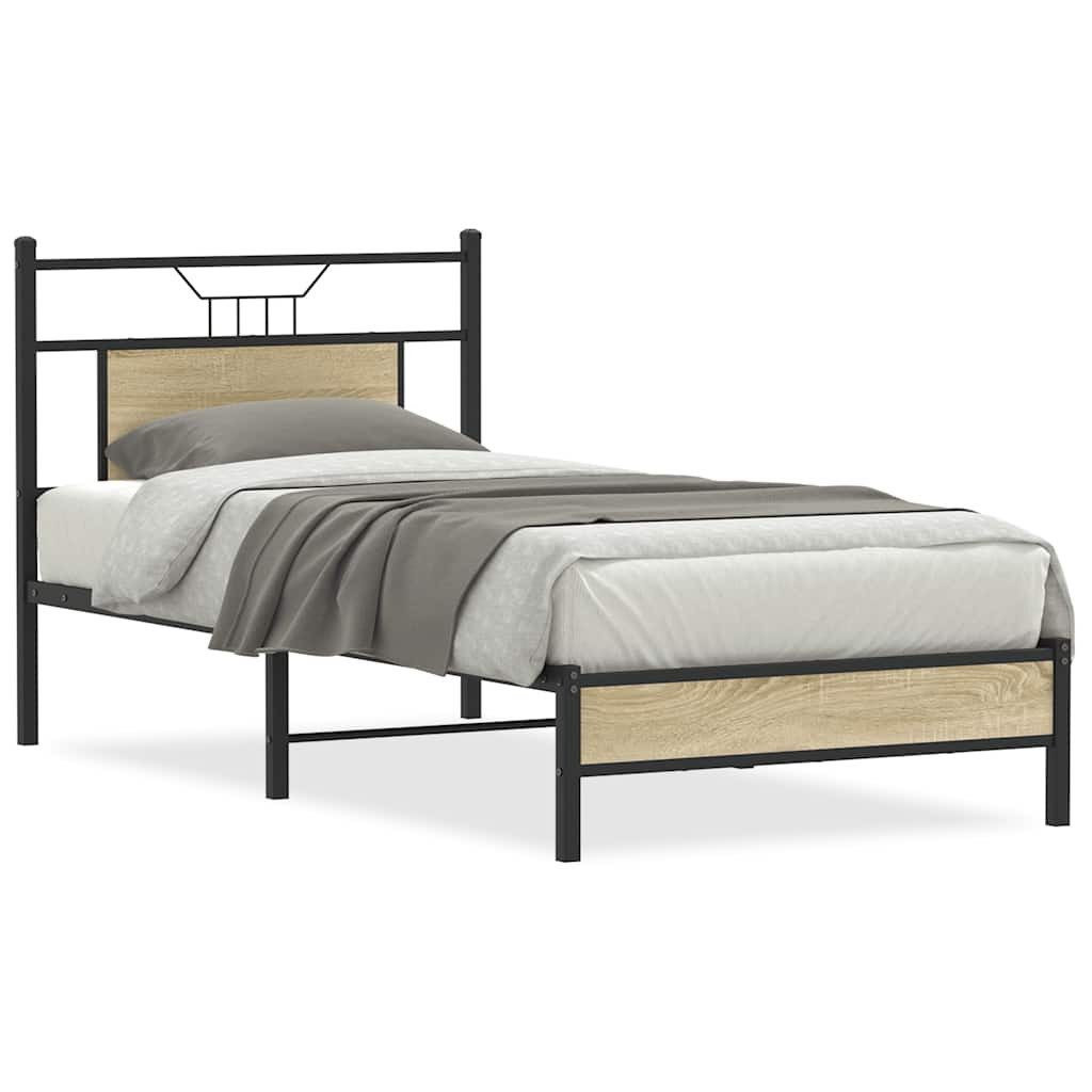 vidaXL Bett Bettgestell ohne Matratze Sonoma-Eiche günstig online kaufen