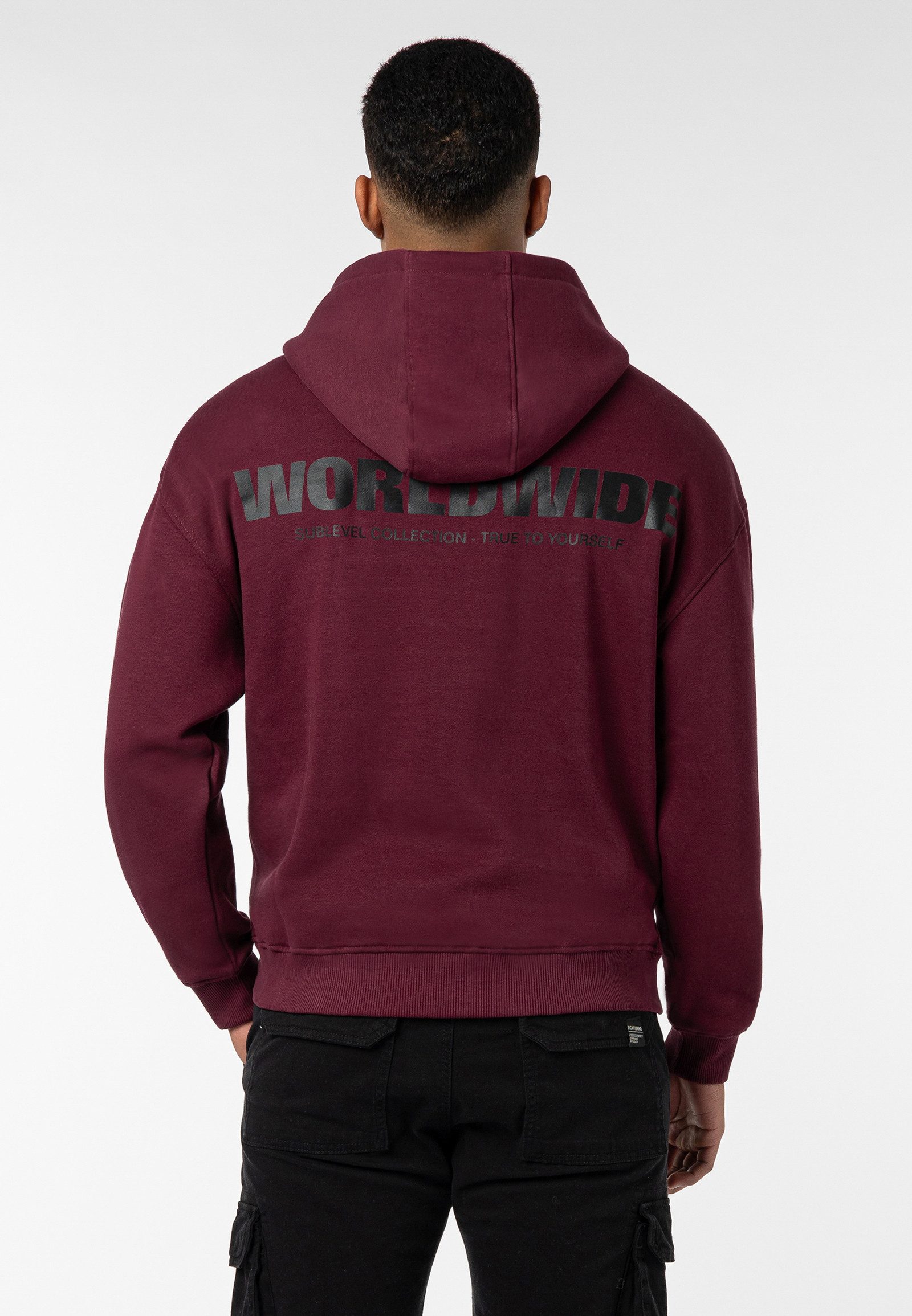 SUBLEVEL Hoodie Herren Kapuzenpullover Worldwide Print günstig online kaufen