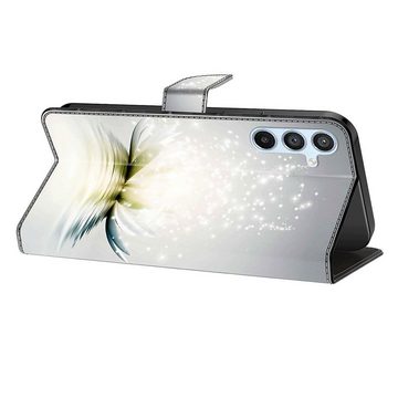 CLM-Tech Handytasche für Samsung Galaxy A54 5G Hülle aus Kunstleder Klapphülle (Lotus Lampe, Handyhülle Wallet Flip Case Cover Etui), Schutzhülle mit Standfunktion, Kartenfächer und Magnetverschluss