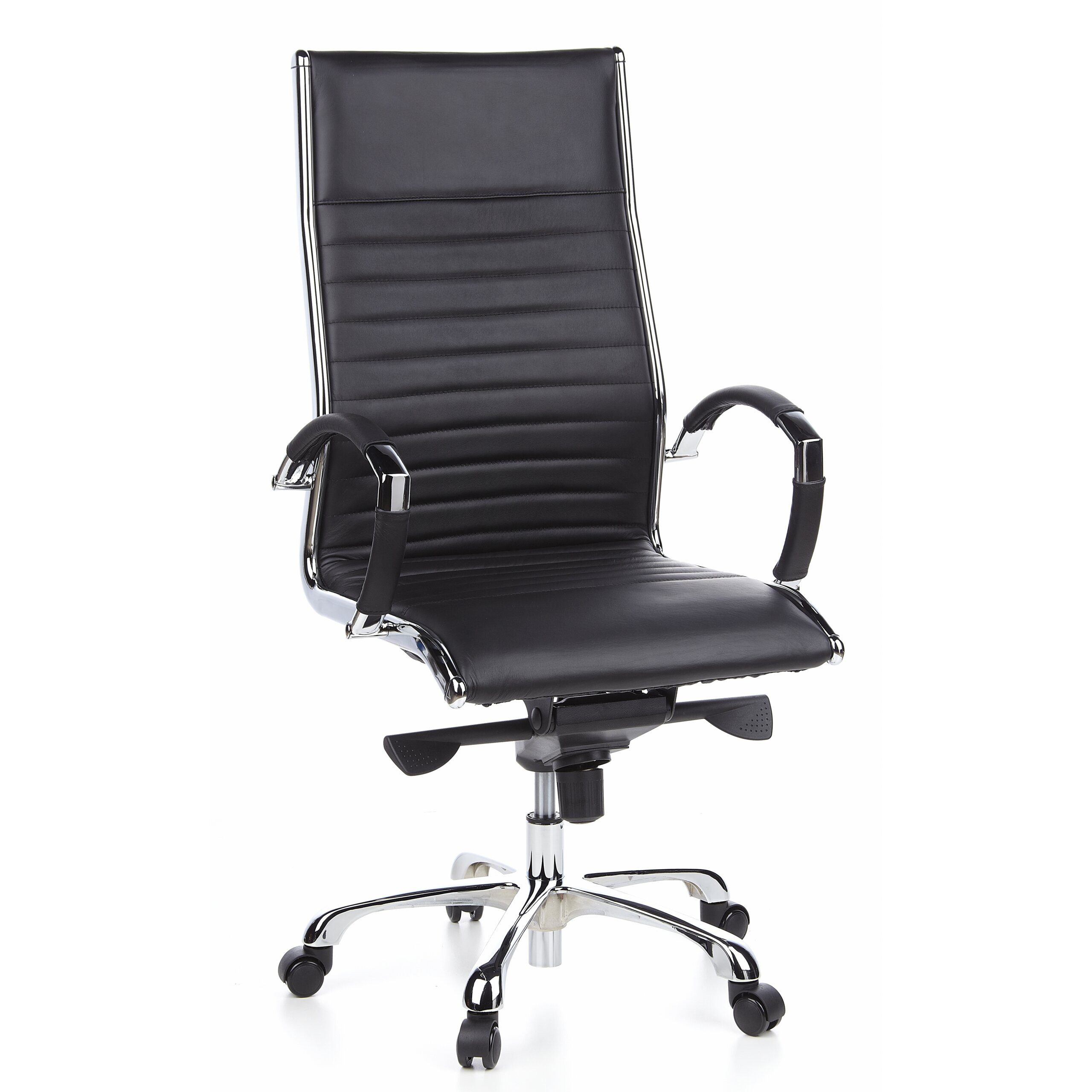 hjh OFFICE Chefsessel Profi Chefsessel Parma 20 Leder mit Armlehnen, Drehstuhl Bürostuhl ergonomisch
