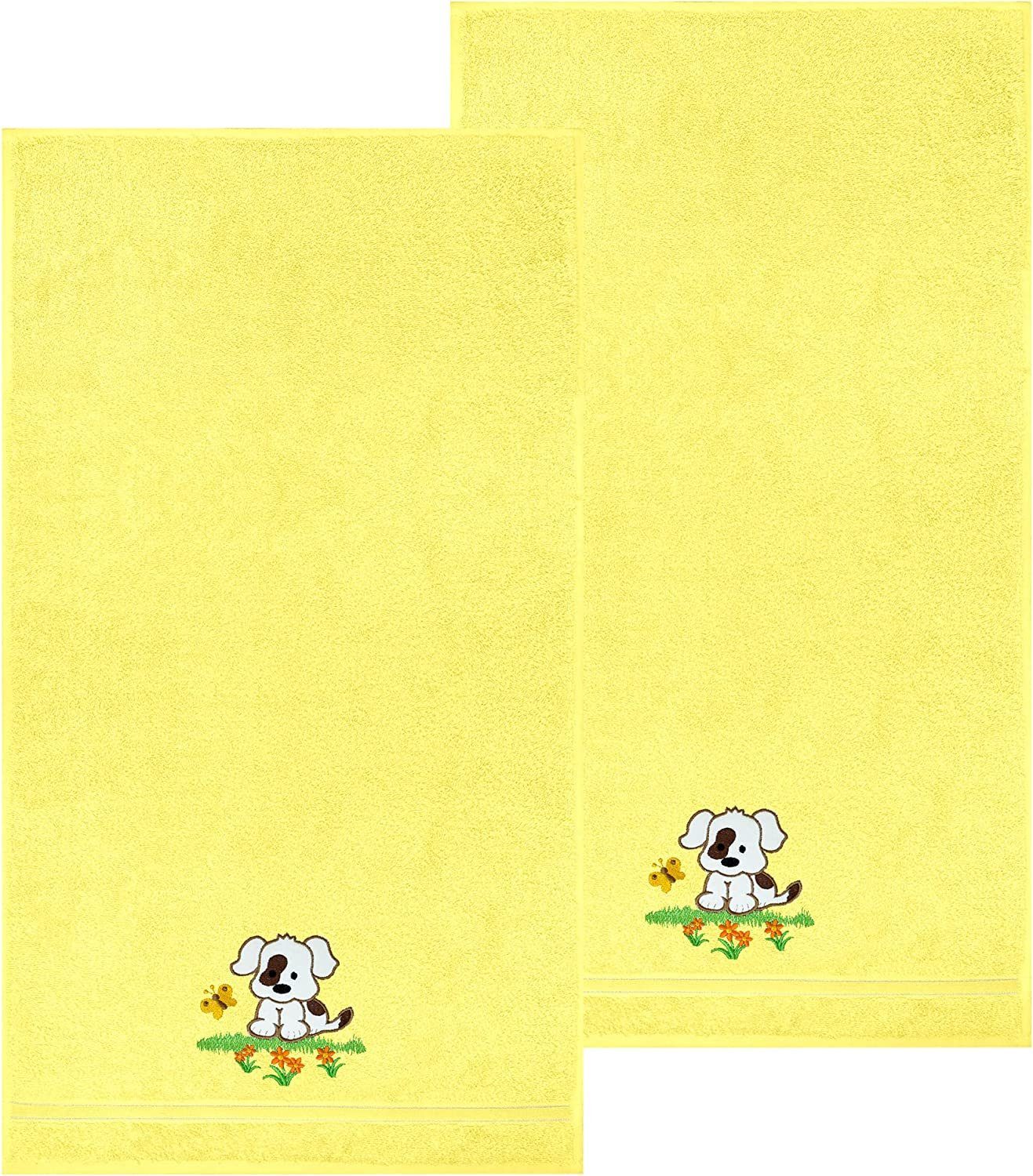 Lashuma Neugeborenen-Geschenkset (Set, 2-tlg) Gelbe Babyhandtücher 50x90 cm aus 100% Baumwolle