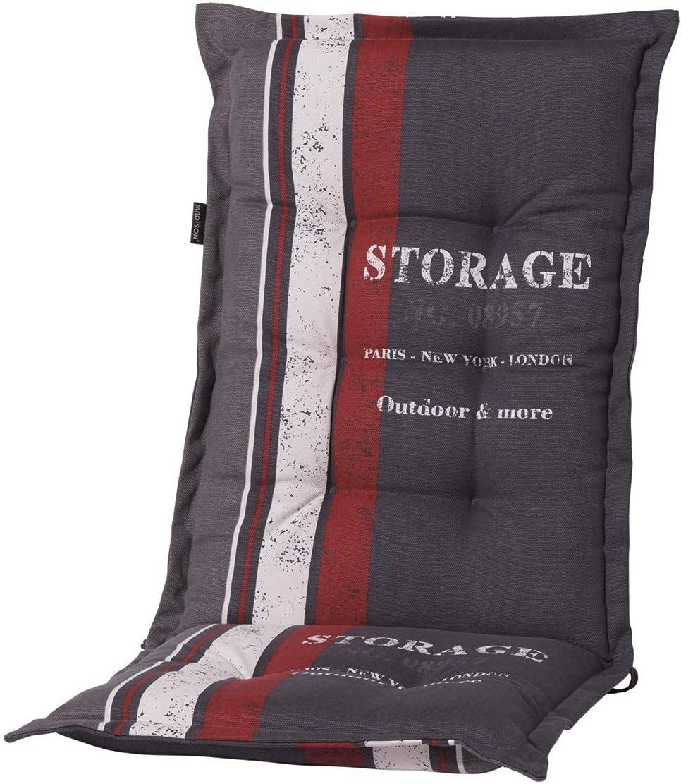 Madison Hochlehnerauflage G 148 Storage Red Gartenstuhl Auflagen, (1 St., 1 Auflage), für Hochlehner-Stühle UV-beständig inkl. Bindebänder und Halteband