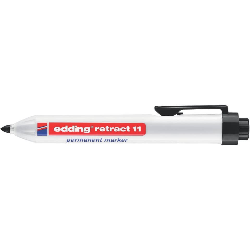 Organisationsmappe 10x Edding 4-11001 Permanentmarker Retract 11 - 1,5 - 3 mm, schwarz