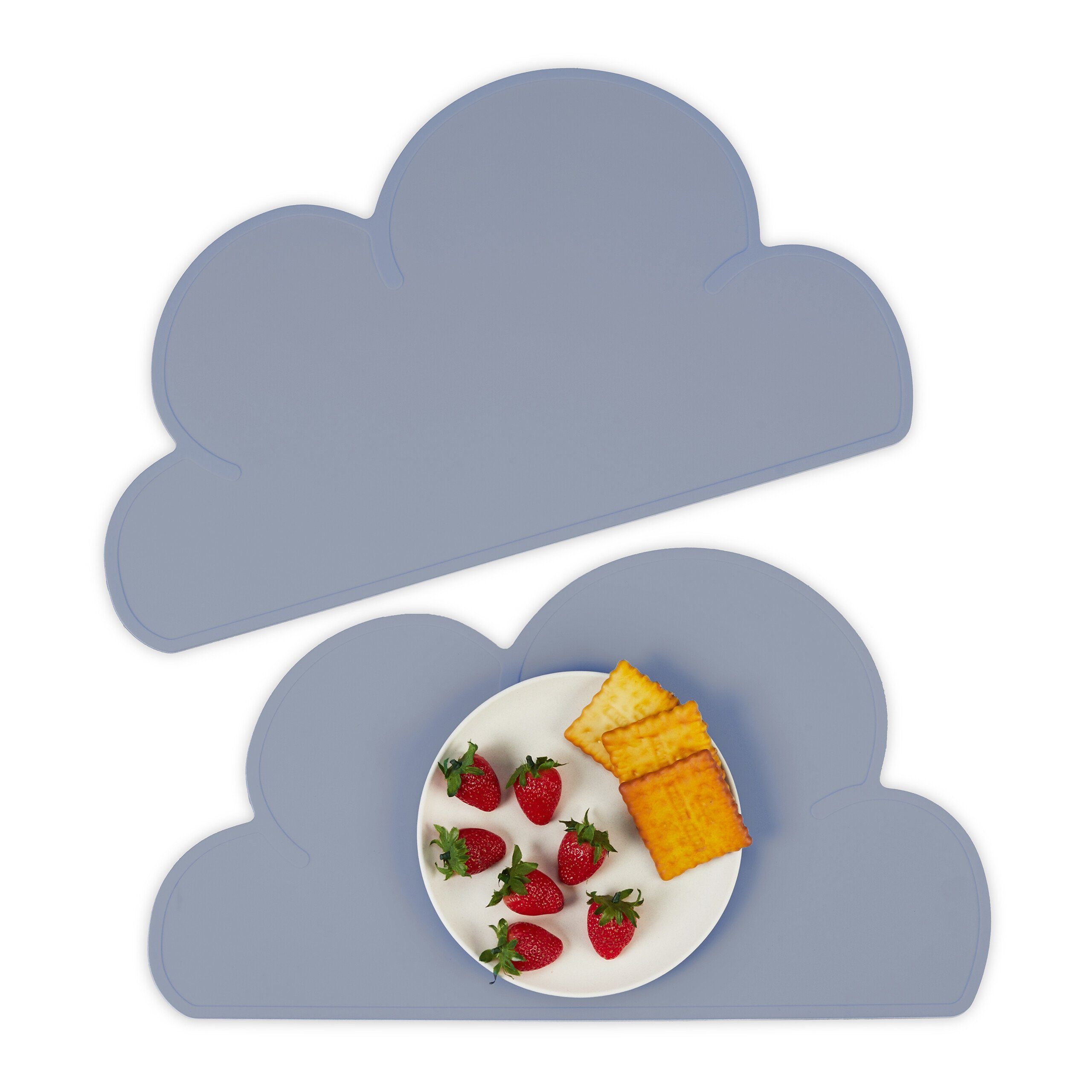 relaxdays Platzset Platzdeckchen Kinder 2er Set, Dunkelgrau günstig online kaufen