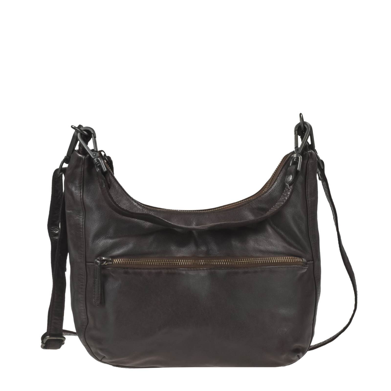Bear Design Umhängetasche Schultertasche Damen Vivienne, weiches Leder, 2 Gurte braun