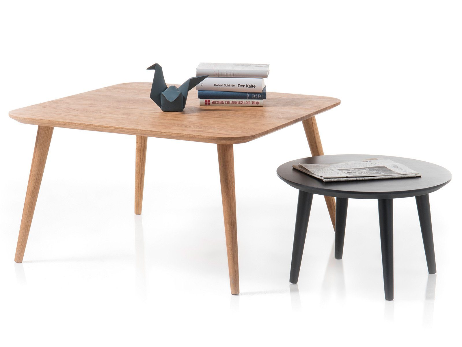 möbelando Couchtisch Almopia, Moderner Couchtisch im 2-er Set, großer Tisch aus Massivholz in Asteiche geölt, kleiner Tisch aus MDF in Anthrazit lackiert. 

großer Tisch: Breite 80 cm, Höhe 41 cm, Tiefe 80 cm
kleiner Tisch: Breite 54 cm, Höhe 29,5 cm, Tiefe 54 cm. € 149,95