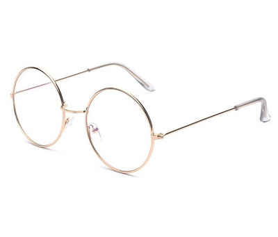 Leway Brillengestell »Runde kleine flache Sonnenbrille Metall Runde Vintage John Lennon Hippie Brille Damen/Herren«