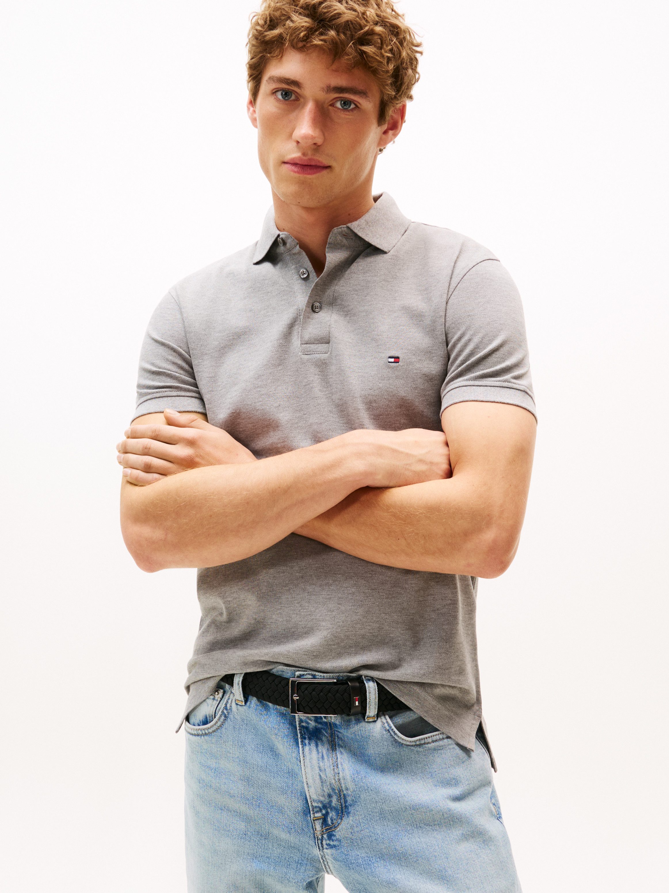 Tommy Hilfiger Poloshirt 1985 SLIM POLO mit Piqué-Struktur und Stickerei me günstig online kaufen