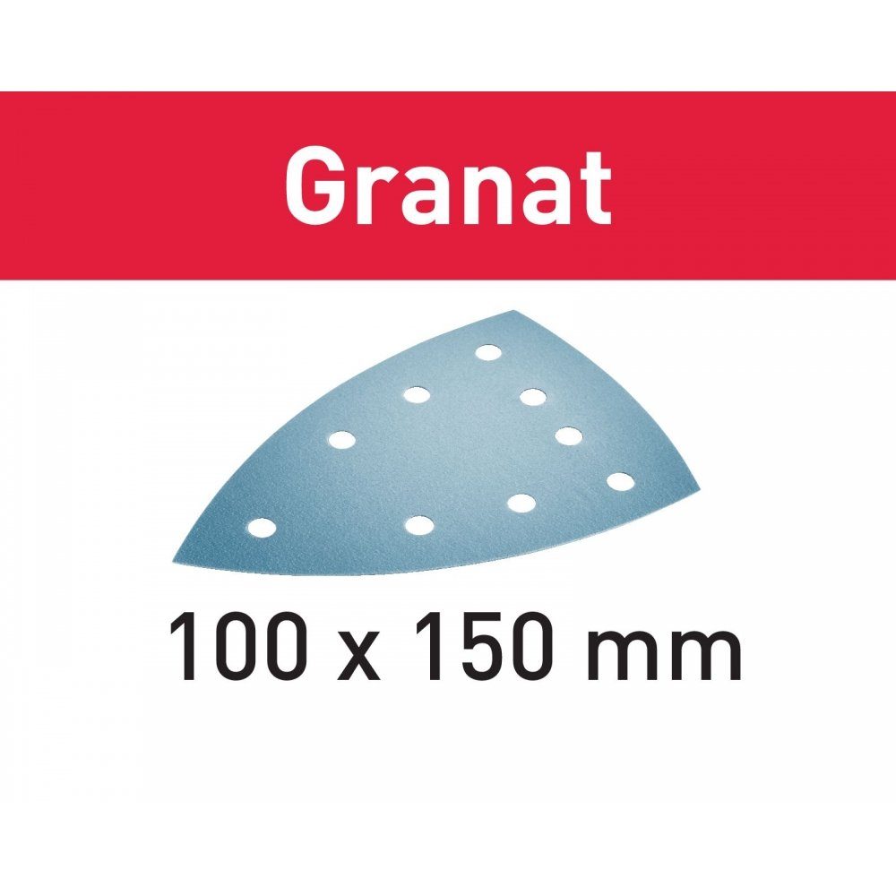 FESTOOL Schleifpapier Schleifblatt STF DELTA/9 P80 GR/10 Granat (577539), 10 Stück