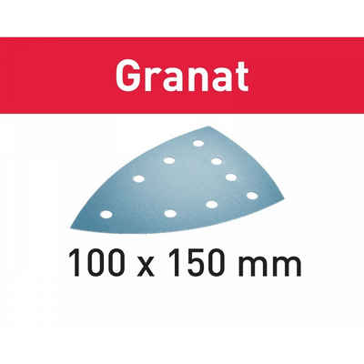 FESTOOL Schleifpapier Schleifblatt STF DELTA/9 P80 GR/10 Granat (577539), 10 Stück