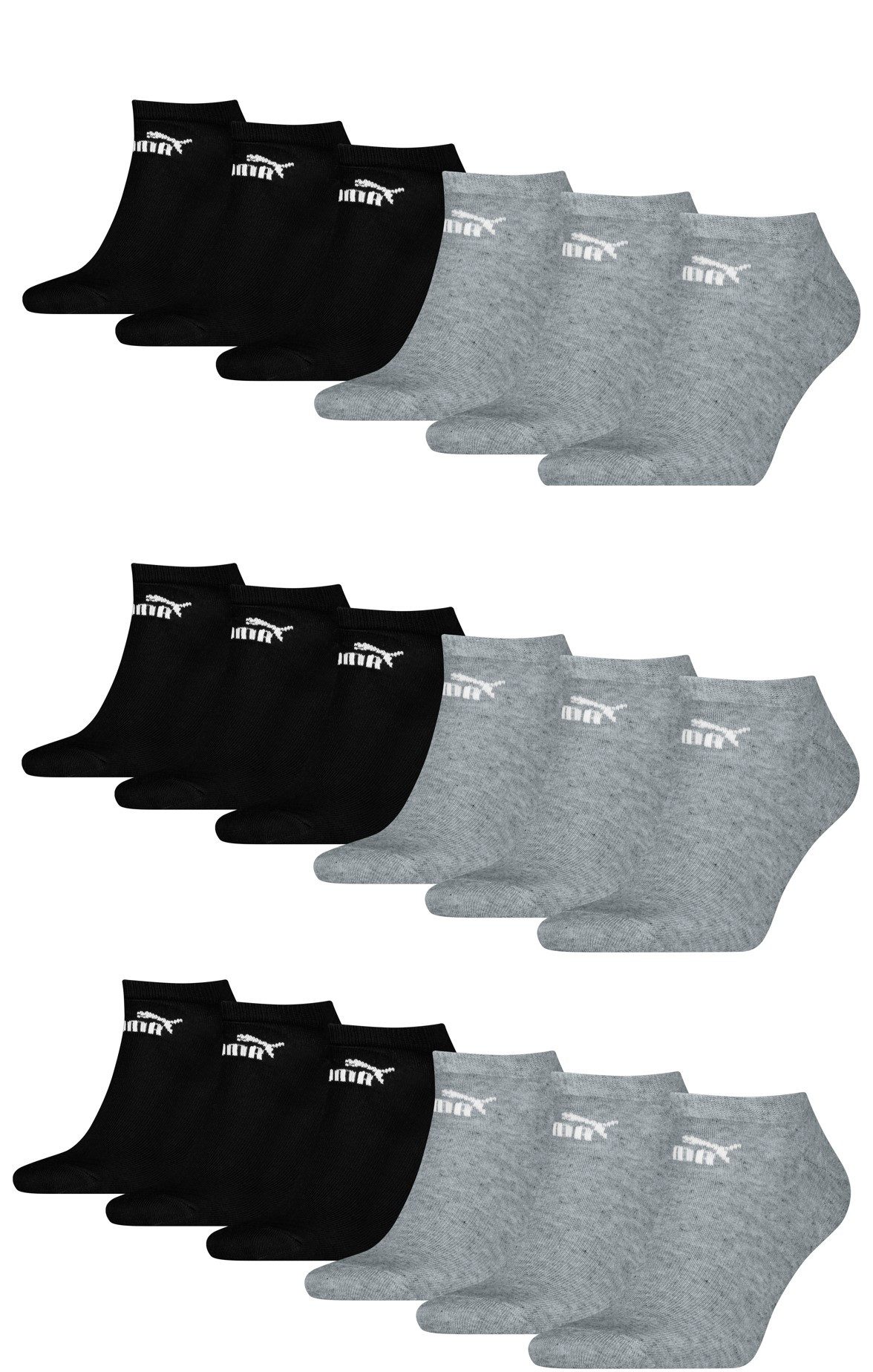 PUMA Sneakersocken PUMA Damen Herren Sneaker Socken knöchelhoch im 18er Pack (18-Paar) Logoschriftzug