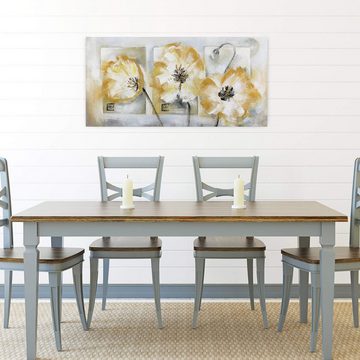 KUNSTLOFT Gemälde Blumenkinder 120x60 cm, Leinwandbild 100% HANDGEMALT Wandbild Wohnzimmer