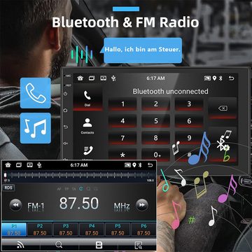 Hikity Android 7" 2 DIN Touchscreen Stereo 2 DIN 1+32G mit Rückfahrkamera Autoradio (GPS-Navigation, WiFi, Bluetooth, USB, Unterstützung der Lenkradsteuerung)