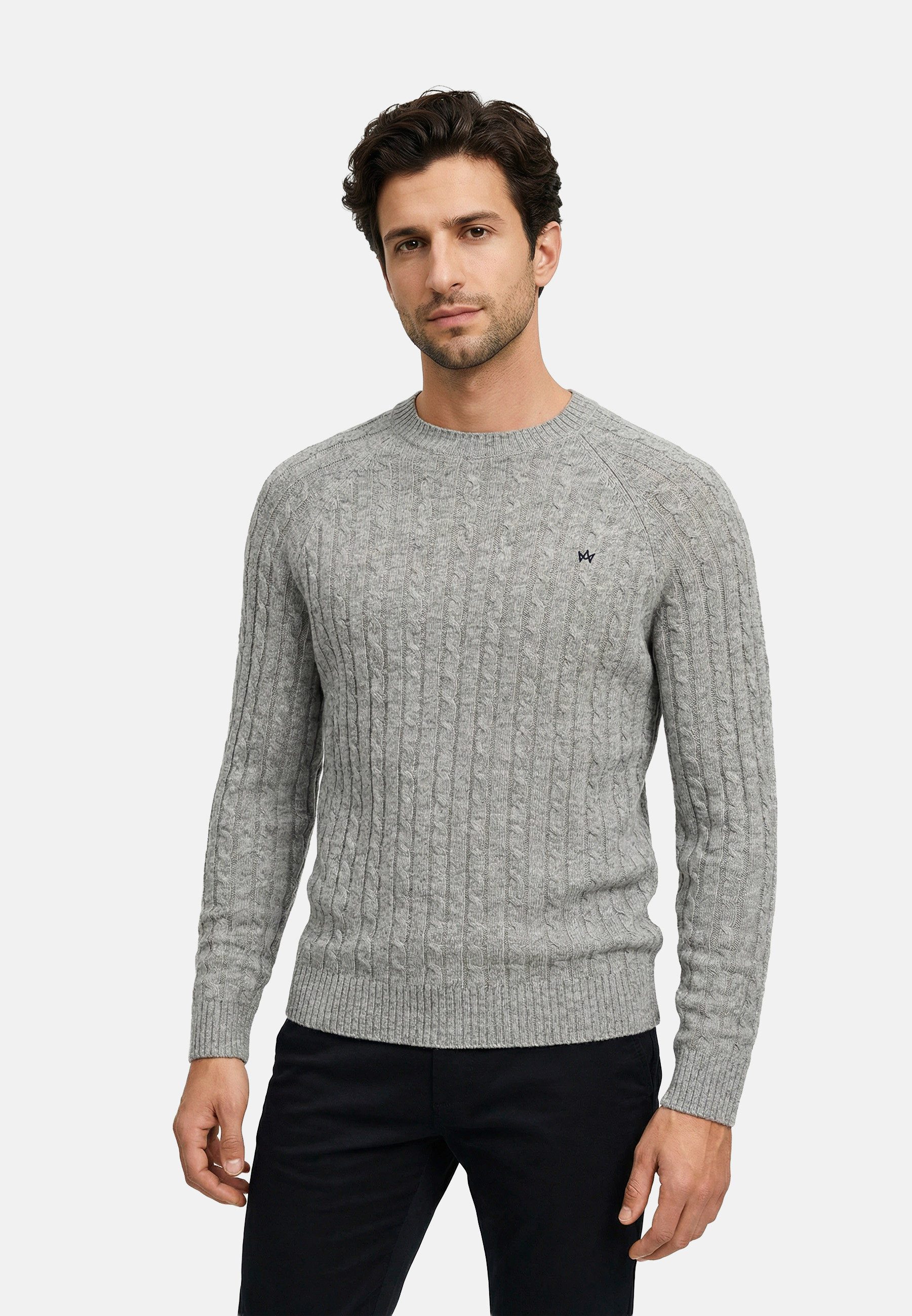 Kronstadt Strickpullover Herren KSFlynn Strickpullover Herrenpullover Strickpullover mit zeitlosem Zopfmuster