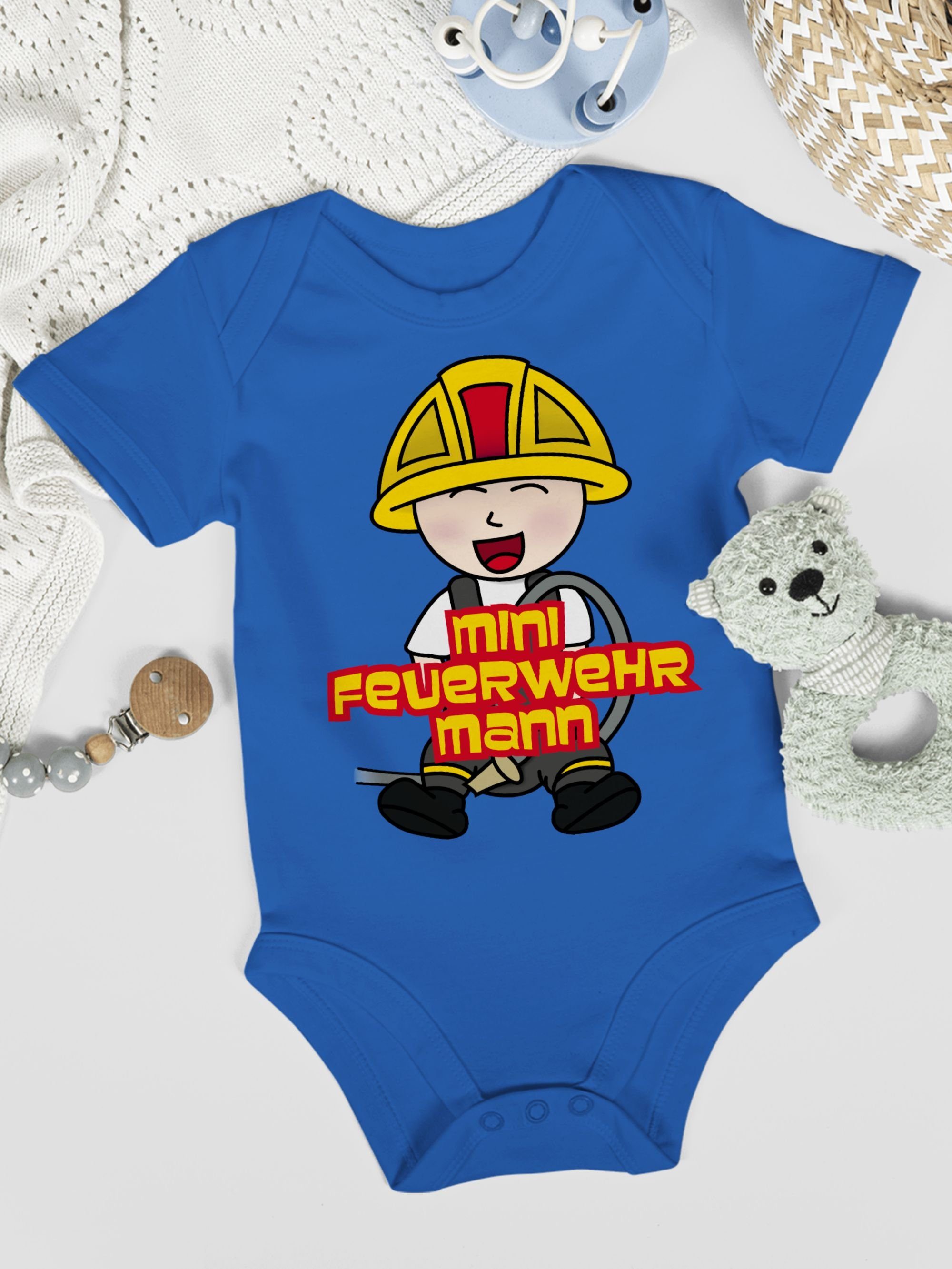 Mini Shirtbody Feuerwehrmann Feuerwehr 1 Shirtracer Royalblau