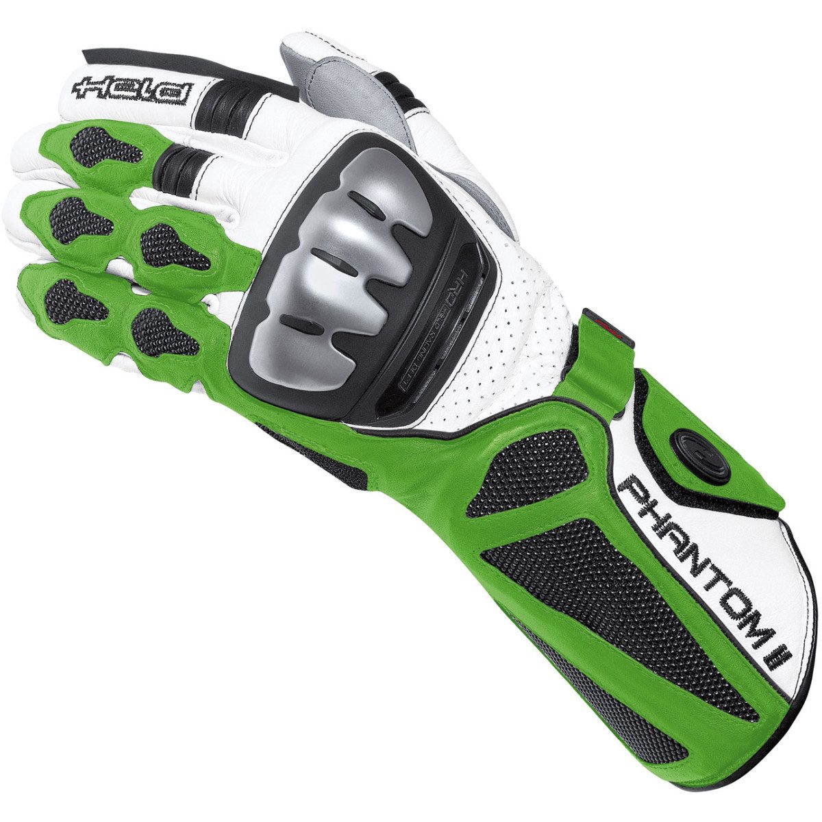 Motorradhandschuhe Held Phantom II Handschuh weiß / grün 10