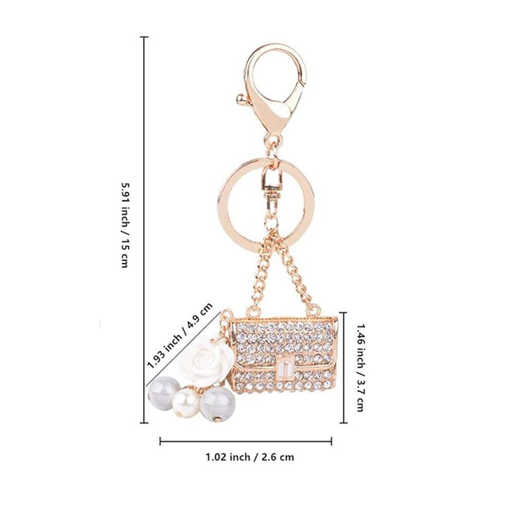 Schlüsselanhänger Rucksackanhänger Perlen (1-tlg) in Schlüsselanhänger CTGtree Handtaschenform