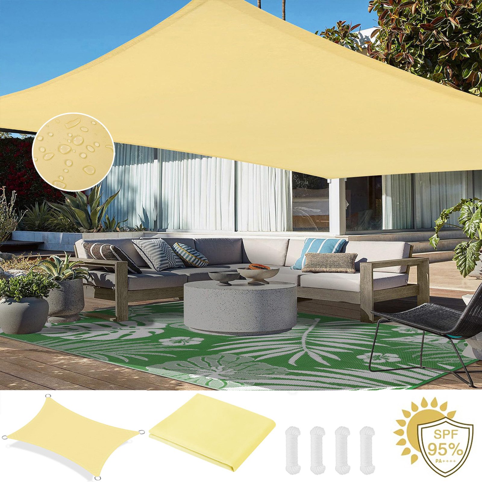 Sunicol Sonnensegel Wasserdicht Sonnensegel, mit UV Schutz, Rechteckig, Qua günstig online kaufen