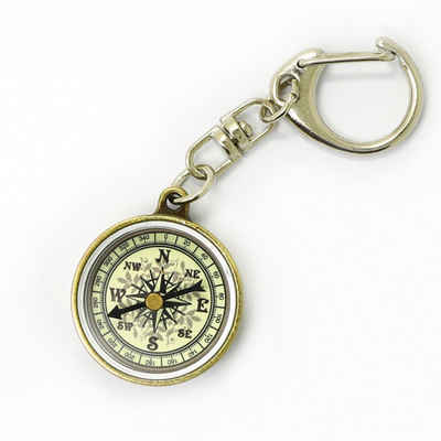 Housruse Kartenkompass Kompass-Schlüsselanhänger, Vintage-Schlüsselanhänger, Zinklegierung