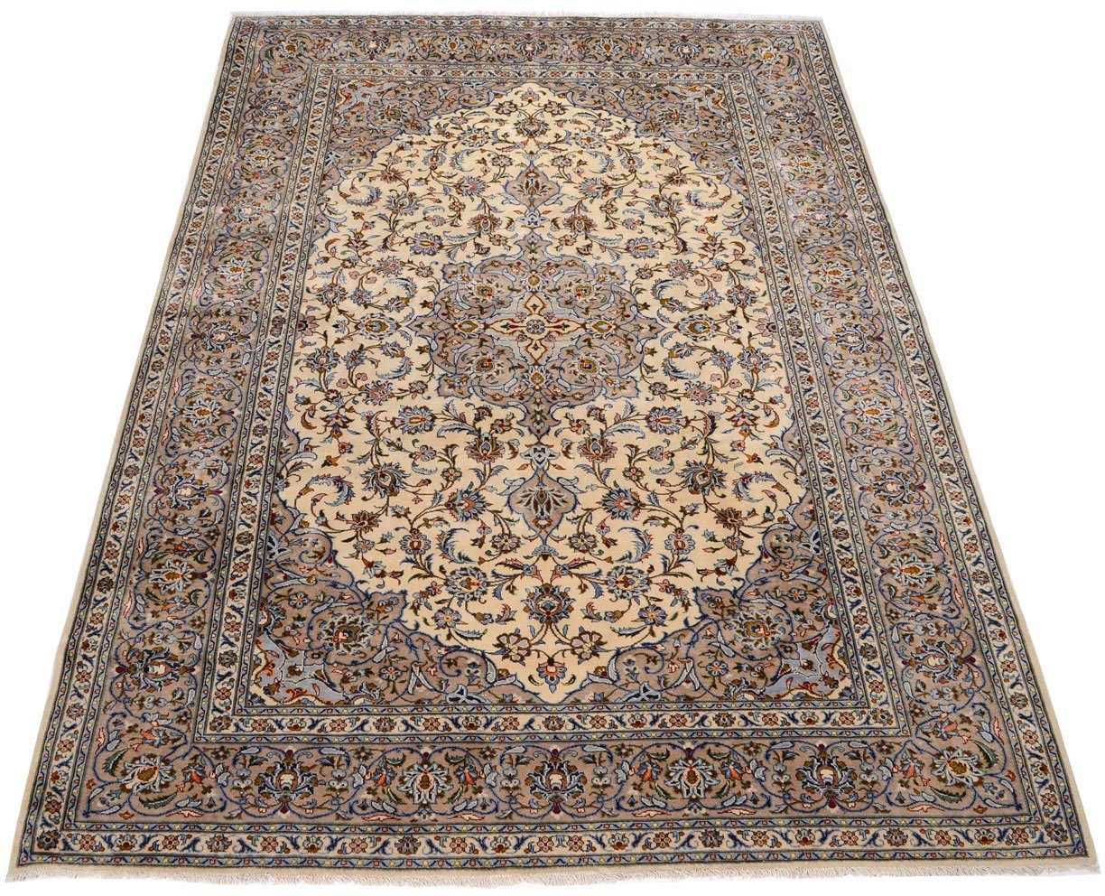 Wollteppich Keshan Medaillon Beige 363 x 239 cm, morgenland, rechteckig, Höhe: 10 mm, Unikat mit Zertifikat