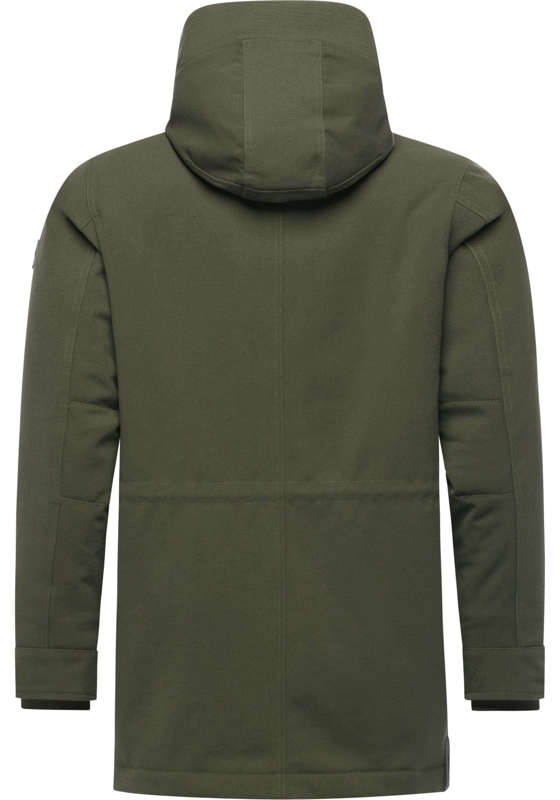 Ragwear Kurzmantel Mr Cany YOUMODO Wasserdichter Herren Wintermantel mit Kapuze