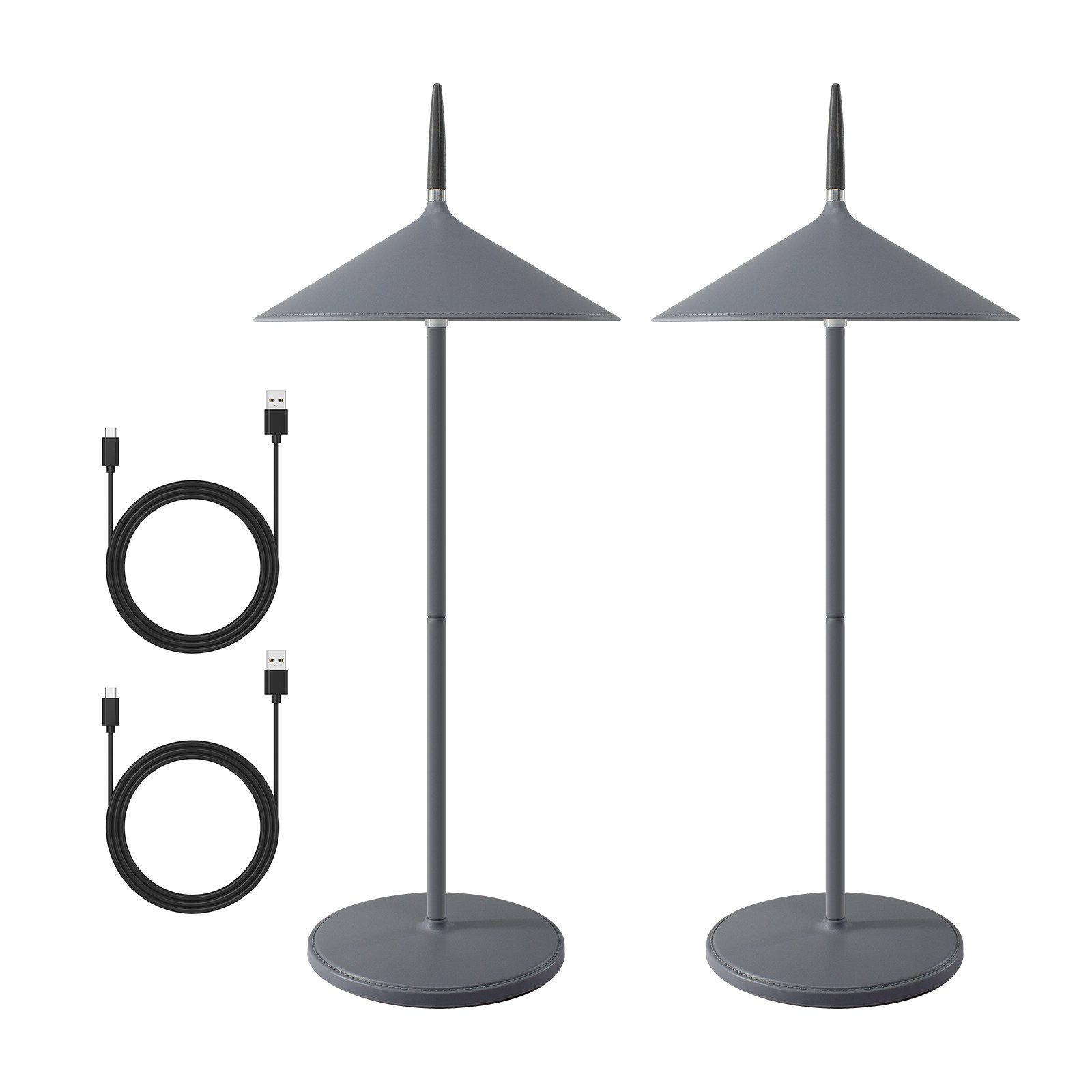 ZMH LED Tischleuchte Kabellos Aufladbar Touch Dimmbar Modern Aussentischleuchte Garten, Augenschutz, Einfache Installtion, LED fest integriert, 3000-6500K, 1800mhA Nachttischlampe USB für Esstisch