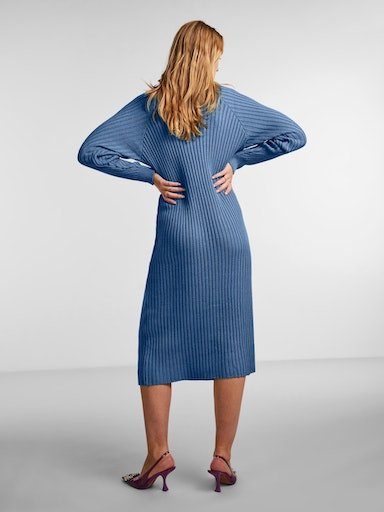 Y.A.S Strickkleid DRESS Federal Blue MIDI YASMAVI ROLLNECK KNIT