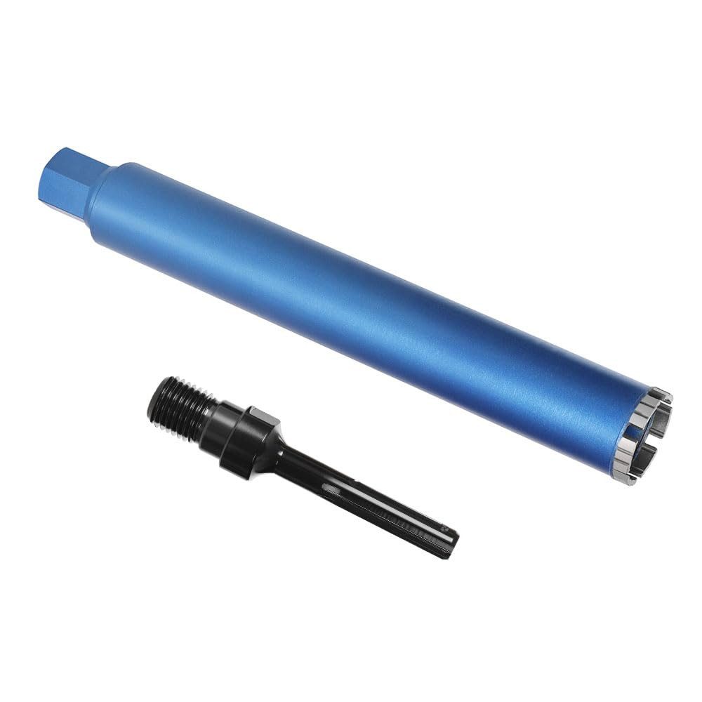 XERSEK Kernbohrer Turbo Diamantbohrkrone Nass Trocken Kernbohrer Dosenbohrer 52-200mm, 1 1/4", Gesamtlänge 460 mm, Segment 10mm, Premium Diamant Bohrkrone Nassbohrkrone Trockenbohrkrone für Beton