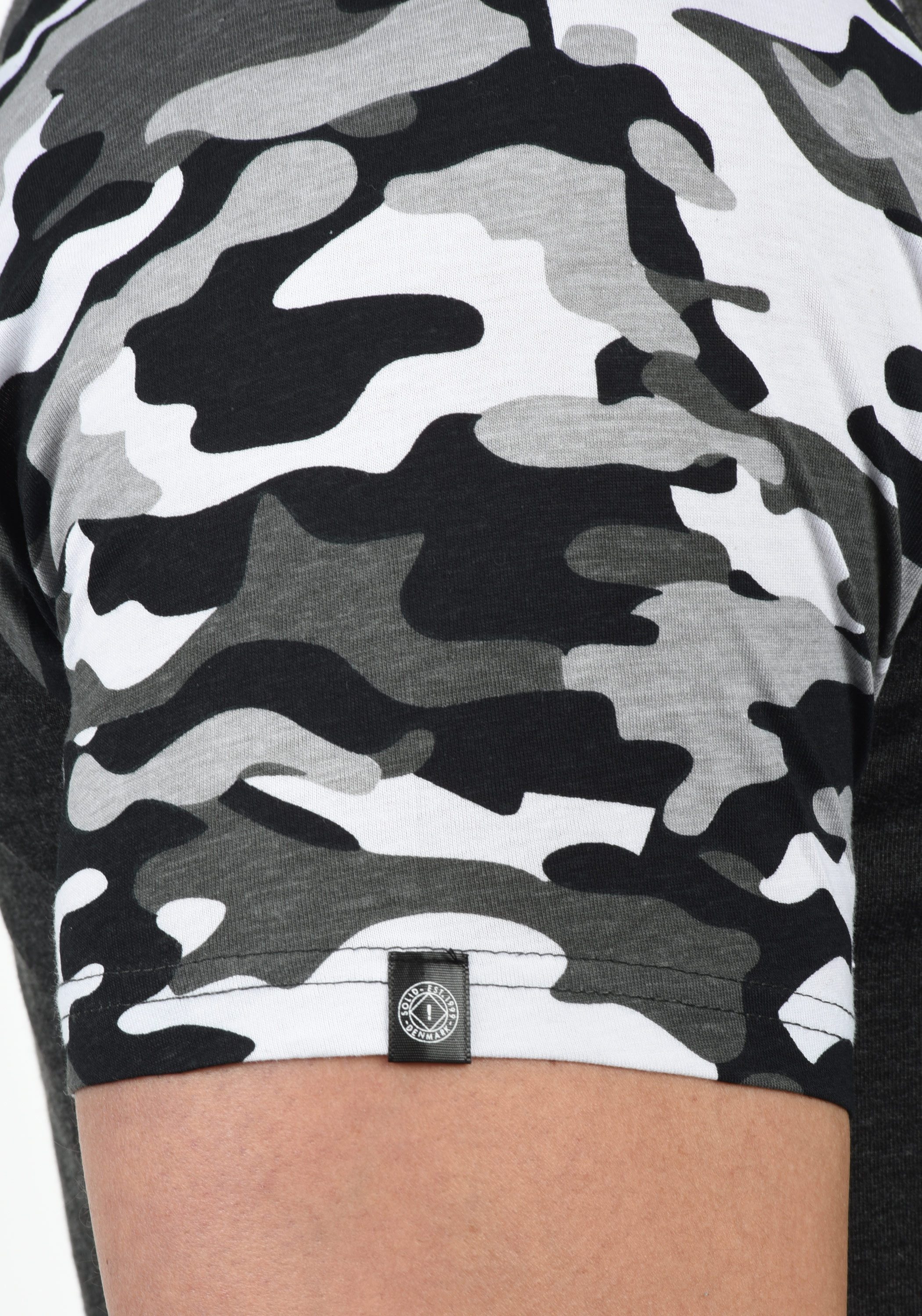 !Solid Rundhalsshirt SDCahil Kurzarmshirt mit Tarnmuster-Print