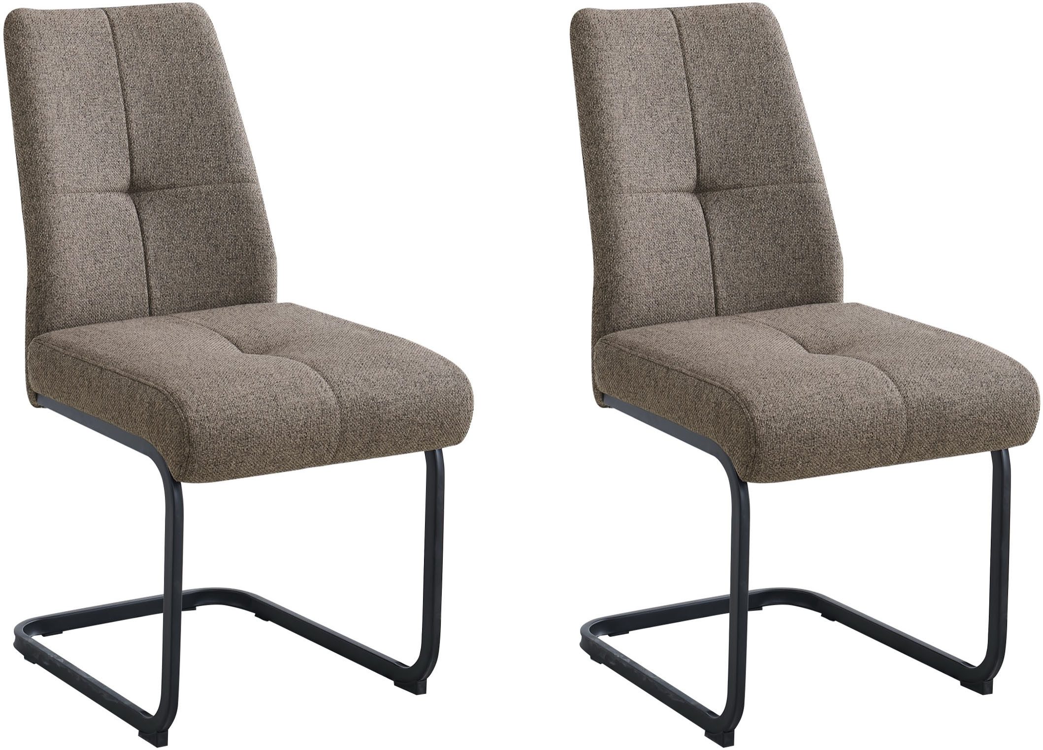 OTTO home Freischwinger Alabama (Set, 2 St), gemütlicher Esszimmerstuhl mit Federkern und robustem Webstoff