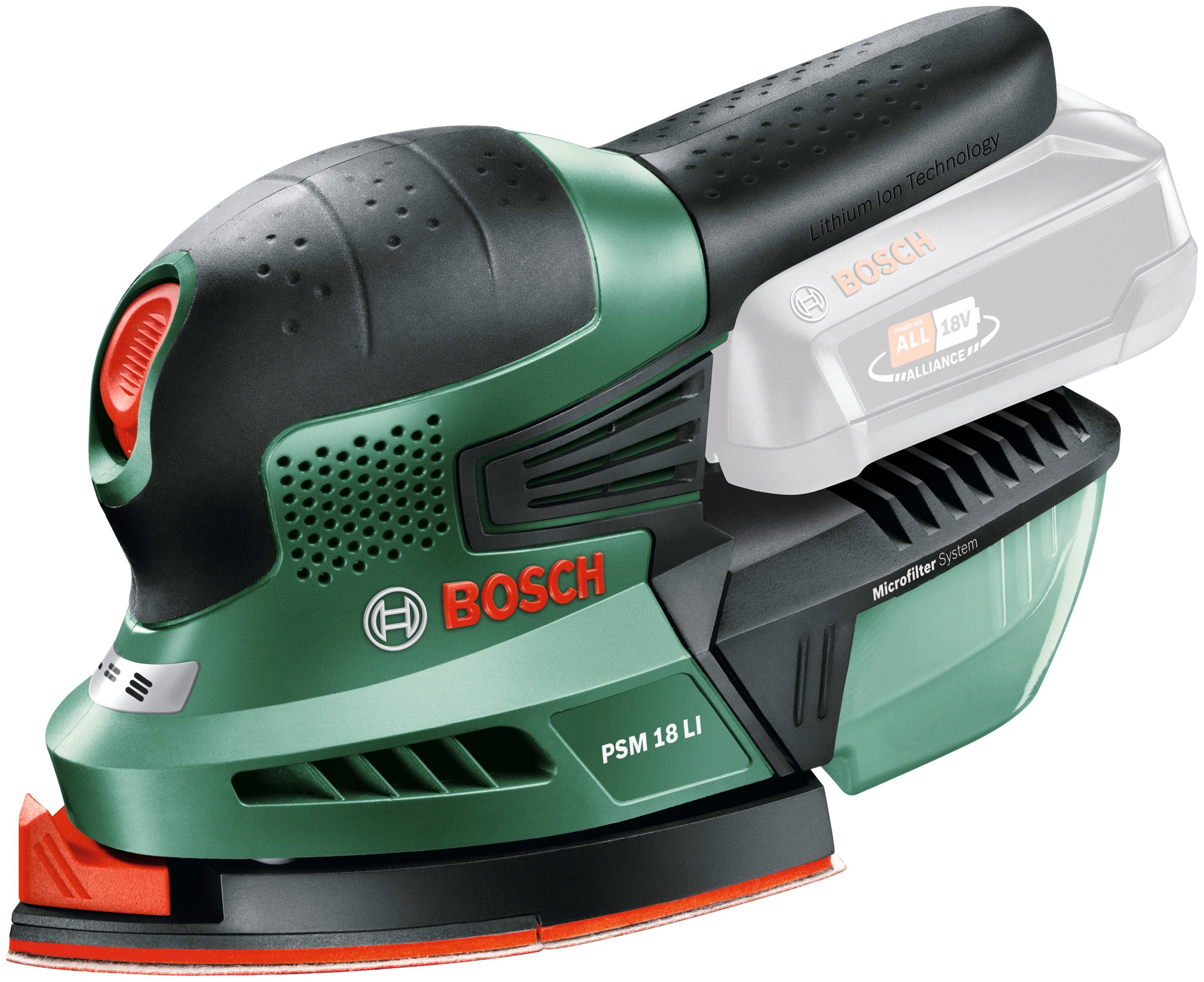 Ladegerät Bosch 22000 U/min, 18 Akku und PSM LI, ohne Home & Garden Akku-Multischleifer