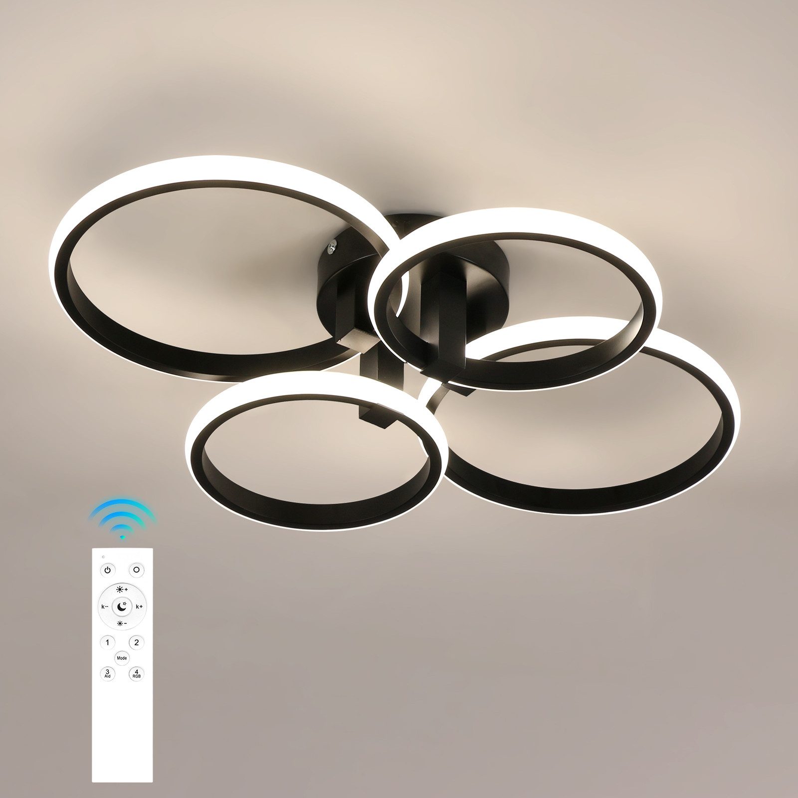 Goeco LED Deckenleuchte Runde Deckenlampe,weiße Aluminiumlampe,fernbedienba günstig online kaufen