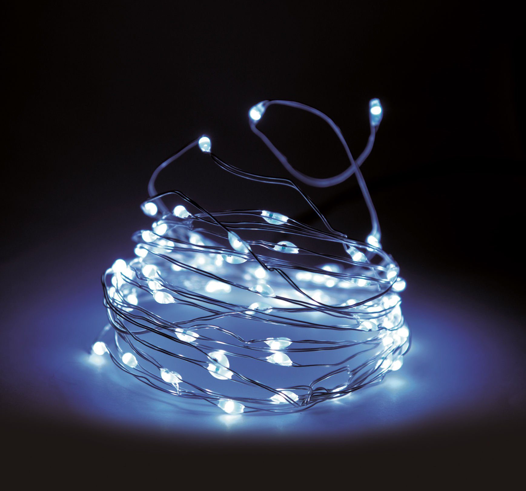 Spetebo Lichterkette LED Draht Lichterkette kalt weiß - 205 cm / 40 LED