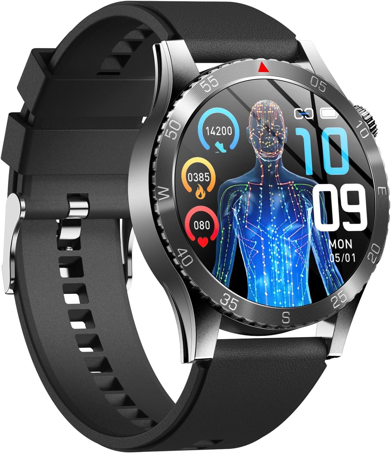YUPENG Smartwatch (3,6 cm, android ios), Herren Smartwatch mit Bluetooth 5.3, 1.43" HD Display