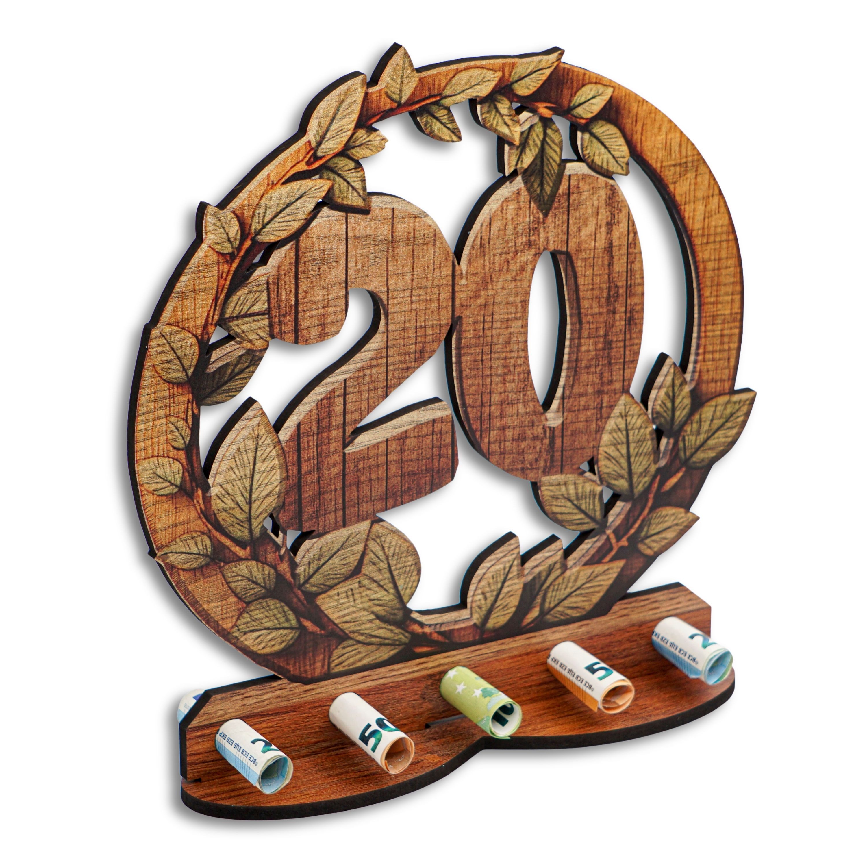 DARO Design Deko-Buchstaben Geldgeschenk zum Geburtstag Holzschild Bargeldgeschenk