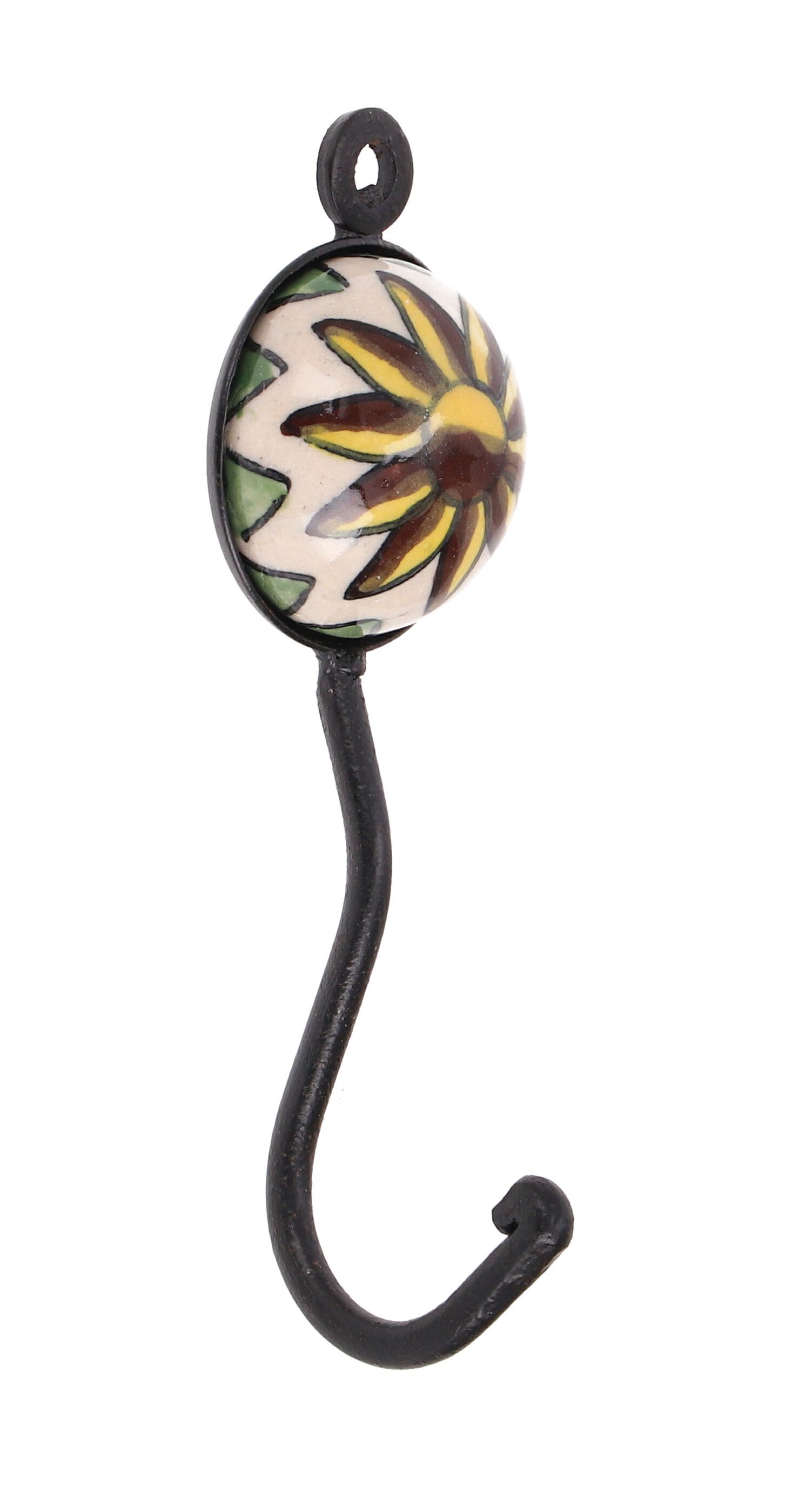 Guru-Shop Kleiderhaken Runder blue Pottery Wandhaken, Garderobenhaken.. günstig online kaufen