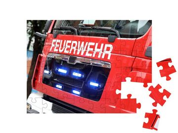puzzleYOU Puzzle Deutsches Feuerwehrauto in Aktion, 48 Puzzleteile, puzzleYOU-Kollektionen 48 Teile, Feuerwehr