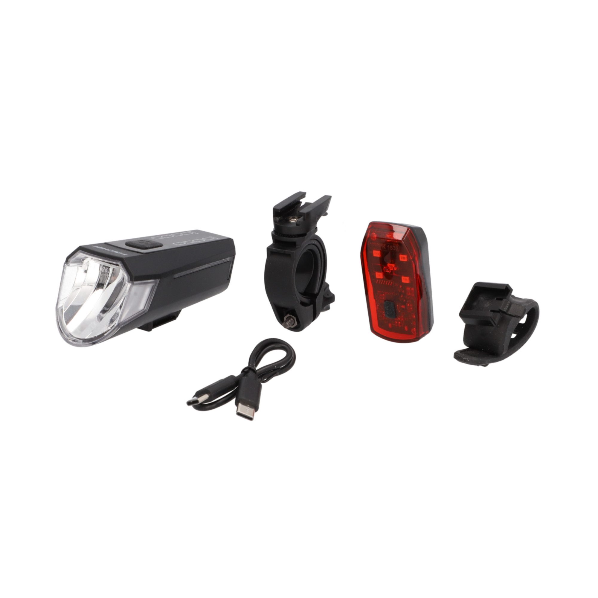 FISCHER Fahrrad Fahrradbeleuchtung Akku Bel.-Set BASIC STOP-80 Sensor