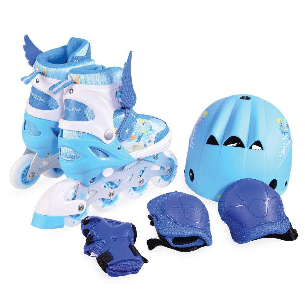 Byox Inlineskates »Inliner Kinder Ponny 2 in 1«, mit Schutzausrüstung, Größe M 34-37 verstellbar ...