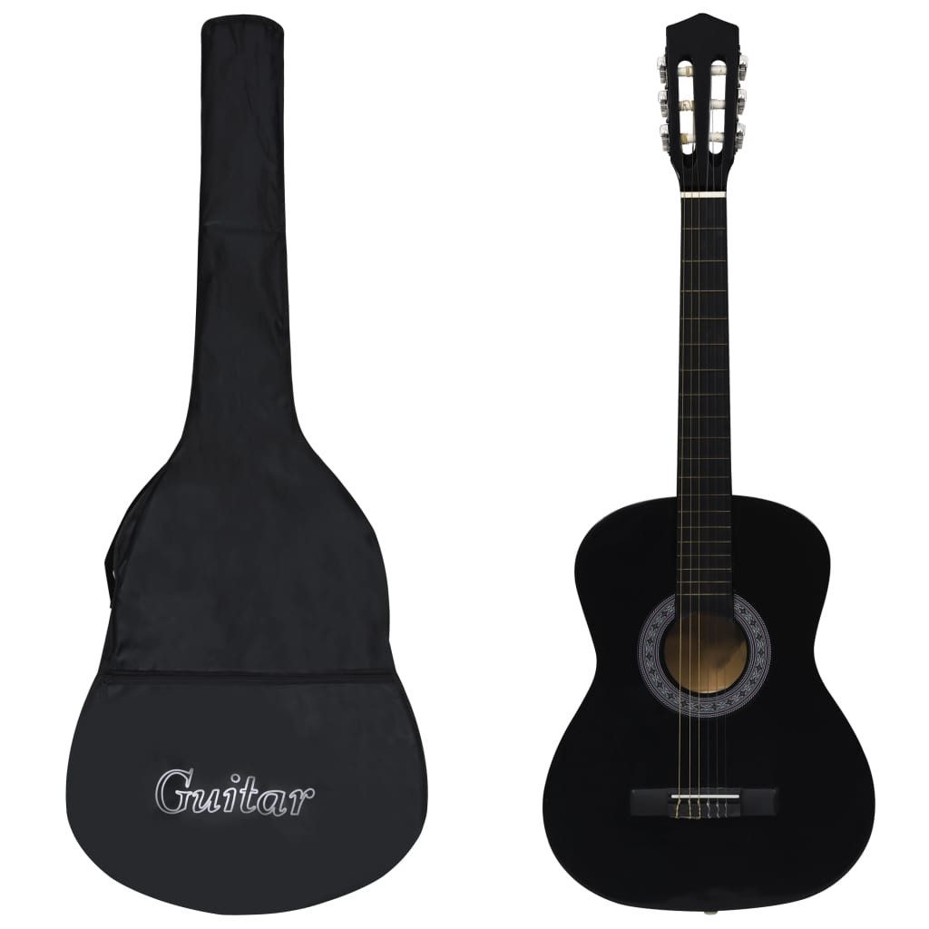 Akustikgitarre Klassikgitarre für Anfänger mit Tasche Schwarz 3 4 36