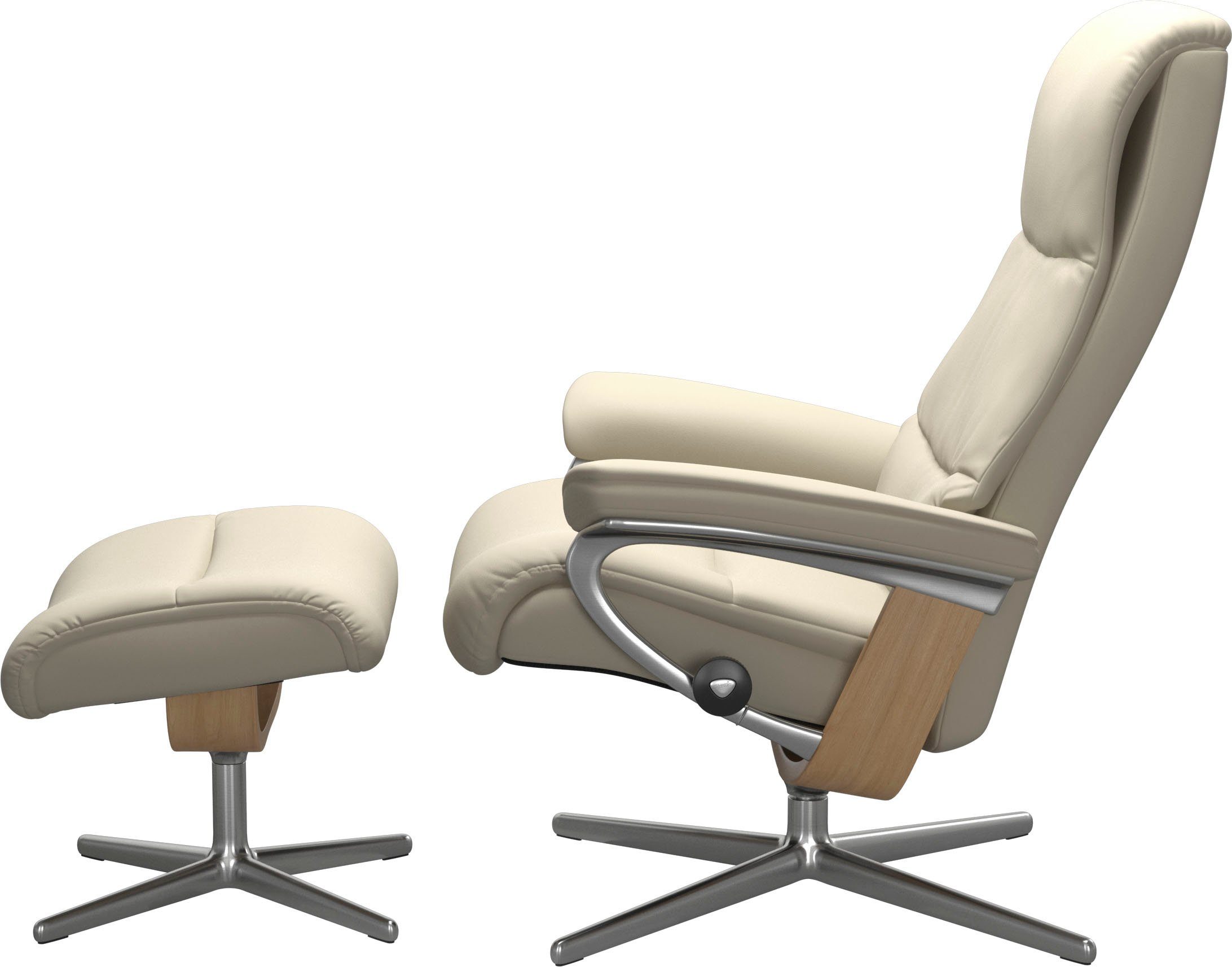 Stressless® Fußhocker View, mit Cross Base, Größe S, M & L, Holzakzent Eiche