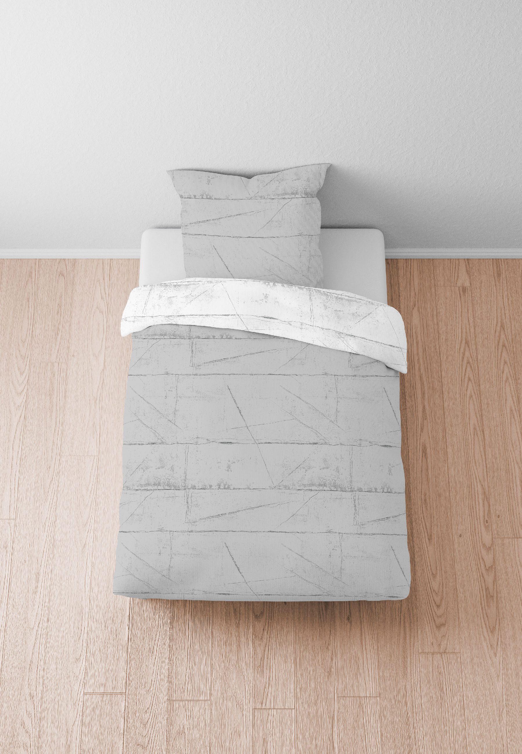 Biberna Wendebettwäsche 0614509, Mako-Satin, 2 teilig, feiner Glanz + weicher Griff, pflegeleicht, ganzjährig einsetzbar, RV