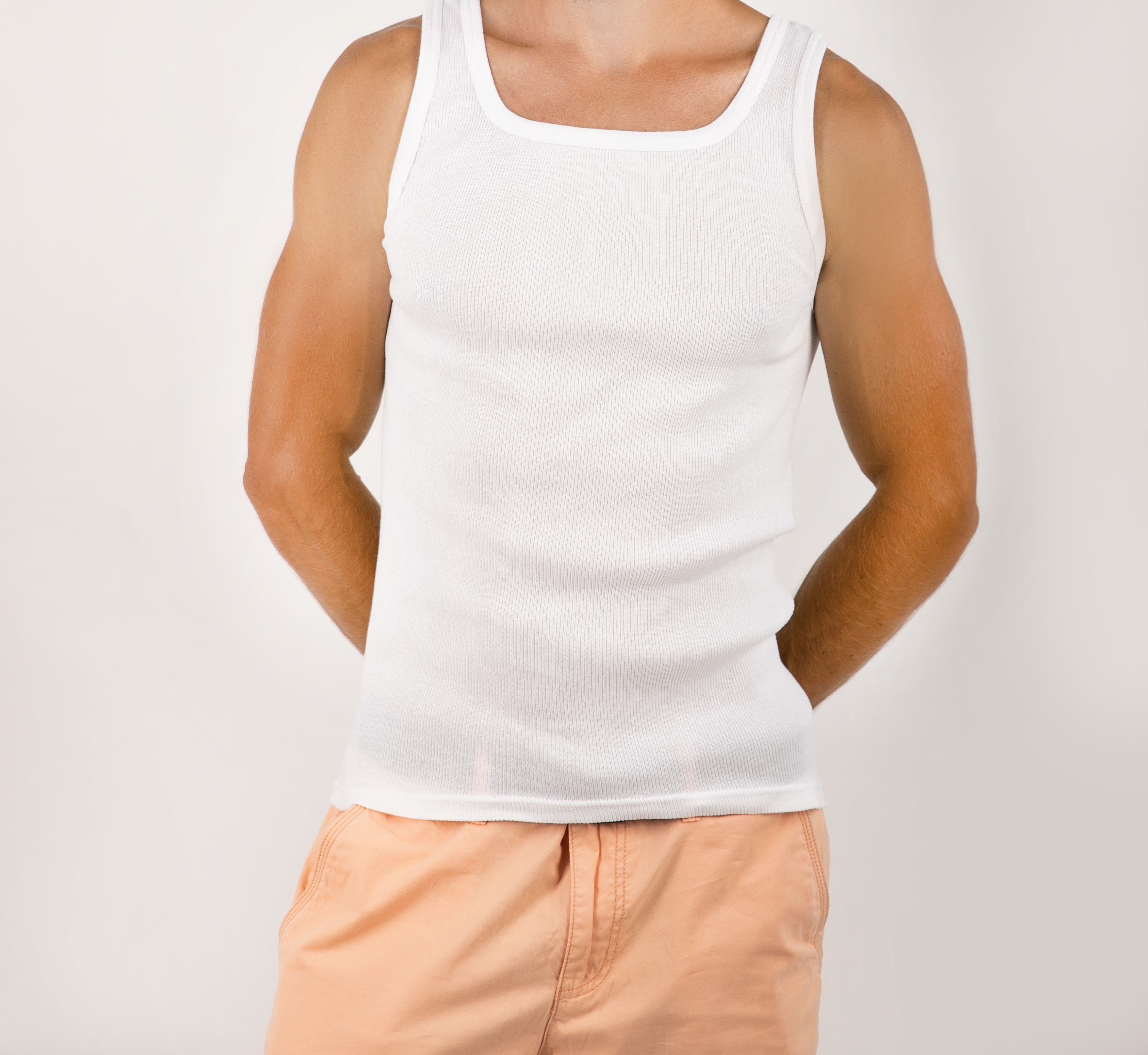 100% Top-Qualität Pack Weiß STTS 3-er Herrenunterhemden Feinripp Baumwolle Unterhemd