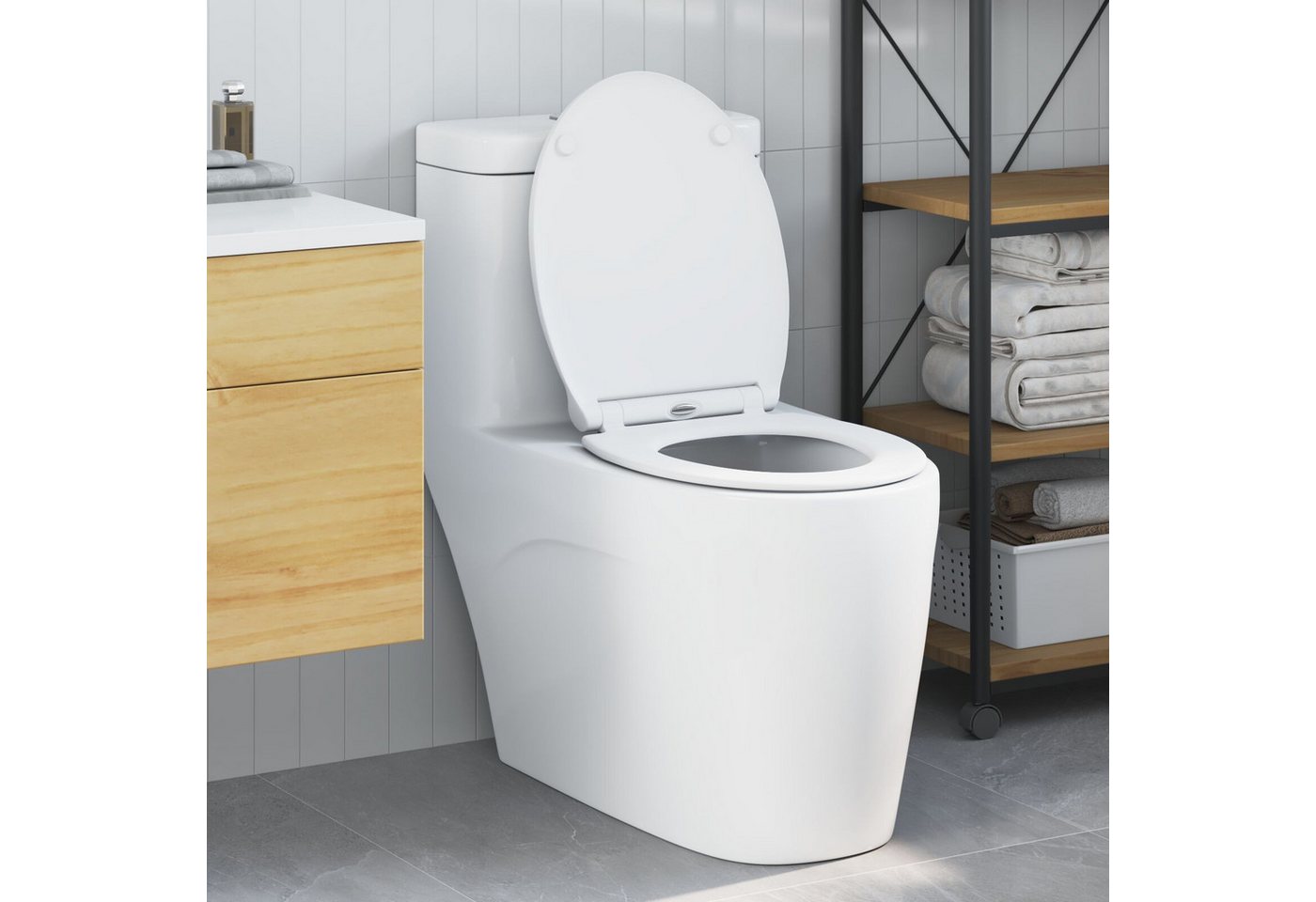 Thumbnail - vidaXL WC-Sitz Toilettensitz mit Schnellverschluss und sanftem Schließen aus Duroplas