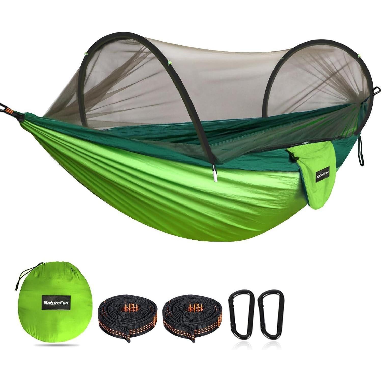 Campingstuhl Hängematte Reisecamping Moskitonetz 300kg Nylon Hellgrün Dunkelgrün