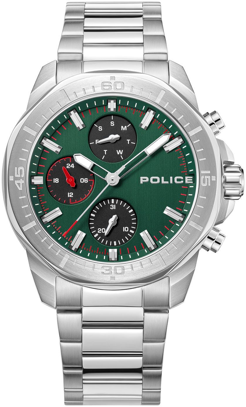 Police Multifunktionsuhr OCTRAIN PEWGK0039903, Quarzuhr, Armbanduhr, Herrenuhr, Edelstahlarmband